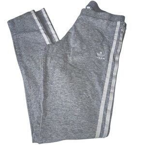 Adidas Gray Cropped Leggings with White Stripes Size Small